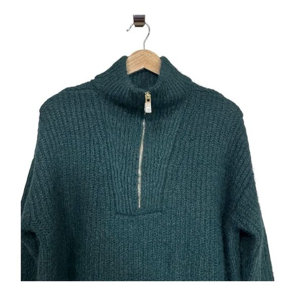 Express fuzzy knit quarter zip tunic sweater small - Picture 4 of 11